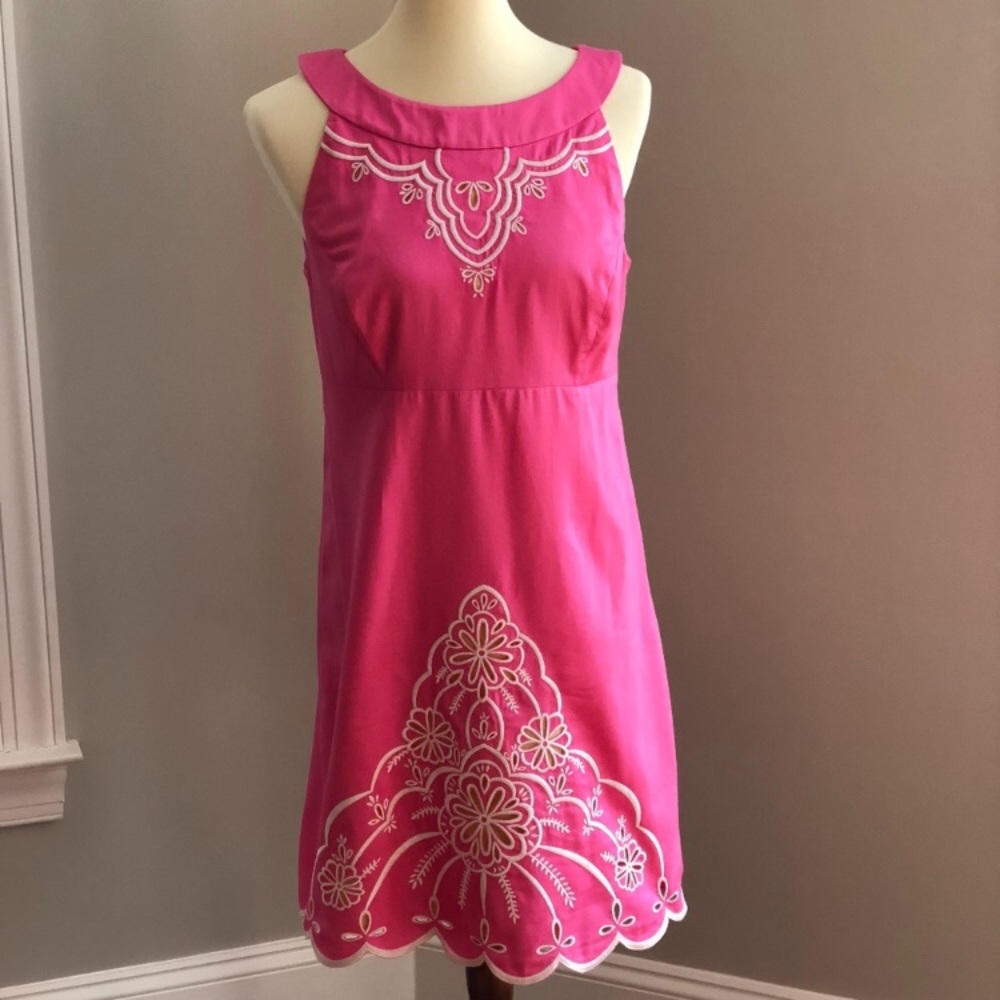 LILLY PULITZER JACQUELINE EMBROIDERED SHEATH DRESS